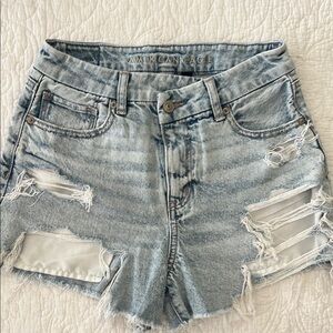 American Eagle Outfitters Blue Distressed Jean Shorts
